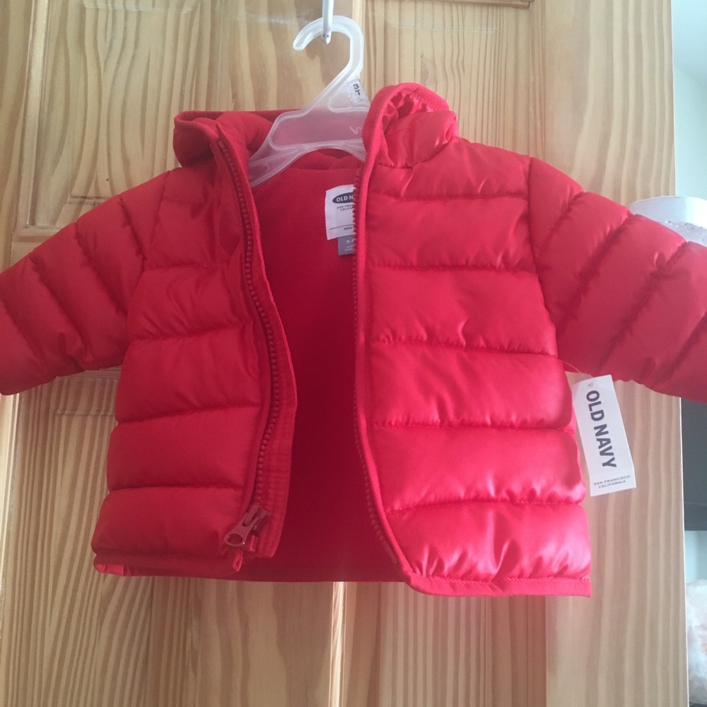 NWT red fleece lined coat